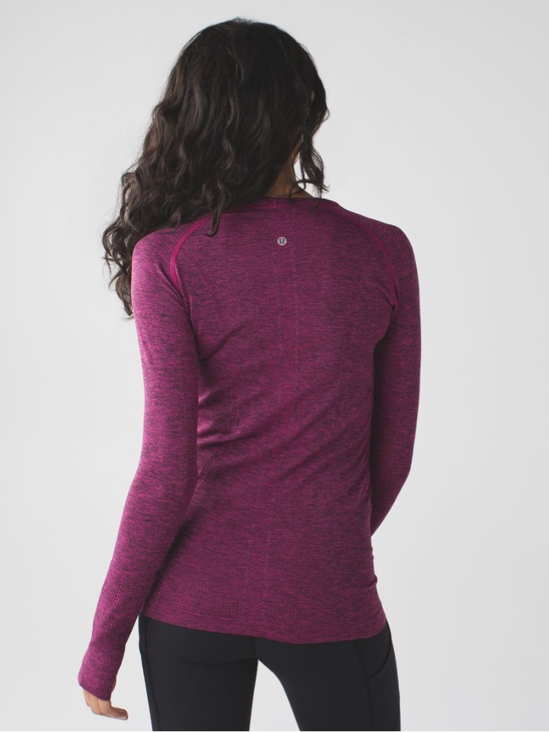 Lululemon Swiftly Tech Long Sleeve Crew Top - Heathered Magenta Size 4